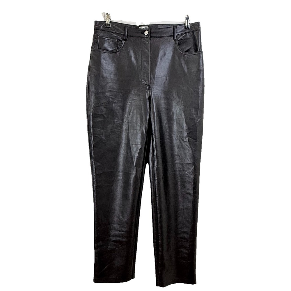 Wilfred Aritzia Melina High‎ Rise Faux Vegan Leather Pant Black Women 12